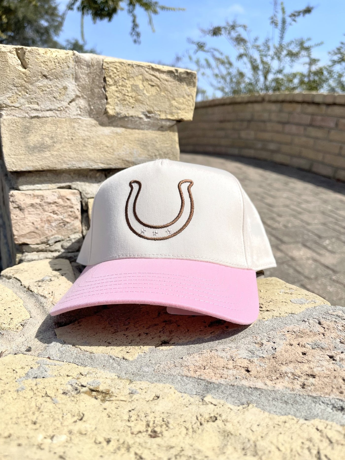 Horseshoe Cream/Pink Hat - Southern Soule Designs