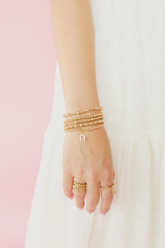 Horseshoe Gold Charm Bracelet - Southern Soule Designs