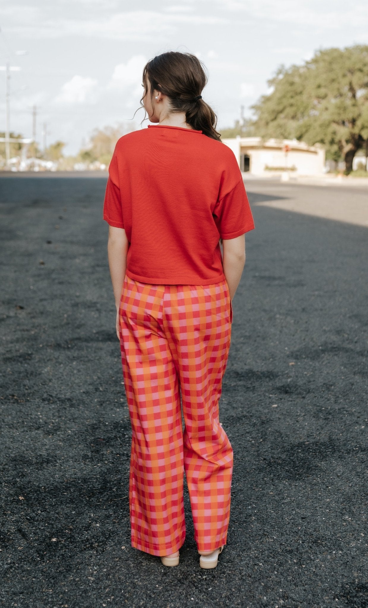 Hot Pink/Orange Plaid Pants - Southern Soule Designs