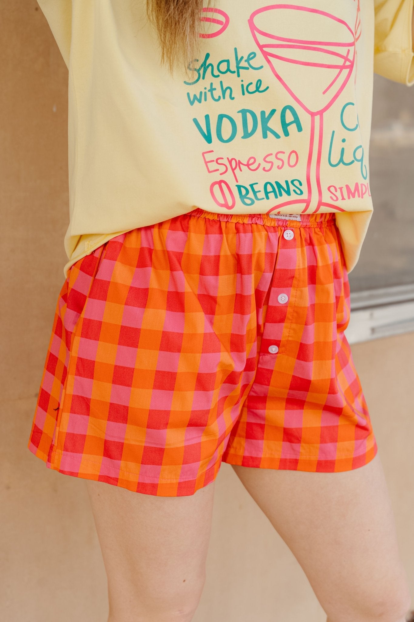 Hot Pink/Orange Plaid Shorts - Southern Soule Designs