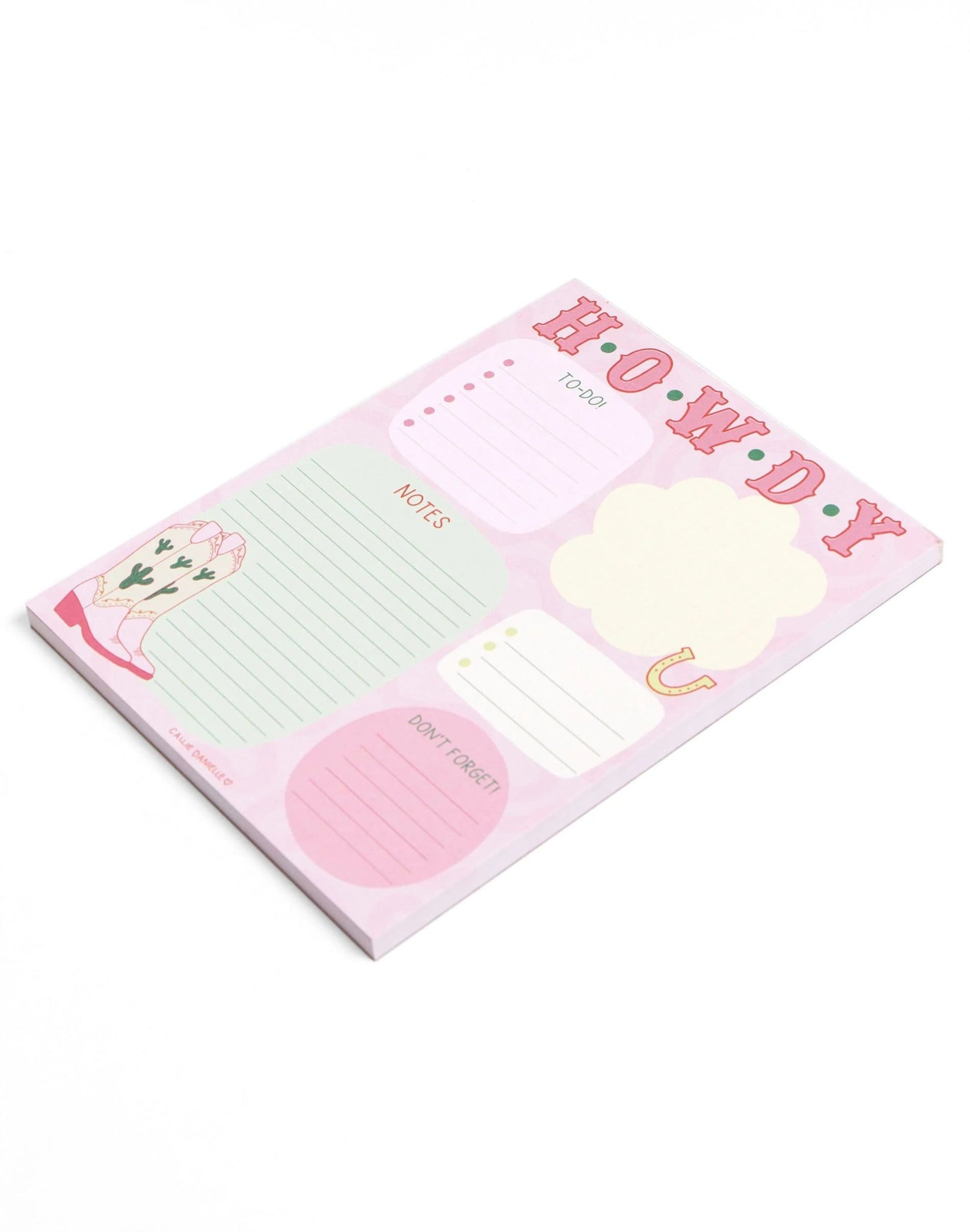 Howdy Cowgirl Boots Notepad - Southern Soule Designs