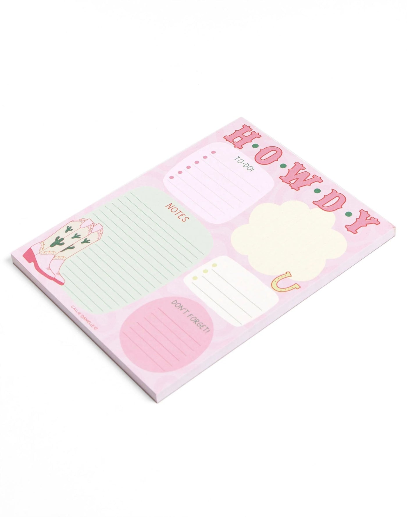 Howdy Cowgirl Boots Notepad - Southern Soule Designs