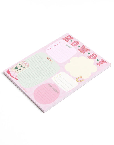 Howdy Cowgirl Boots Notepad - Southern Soule Designs