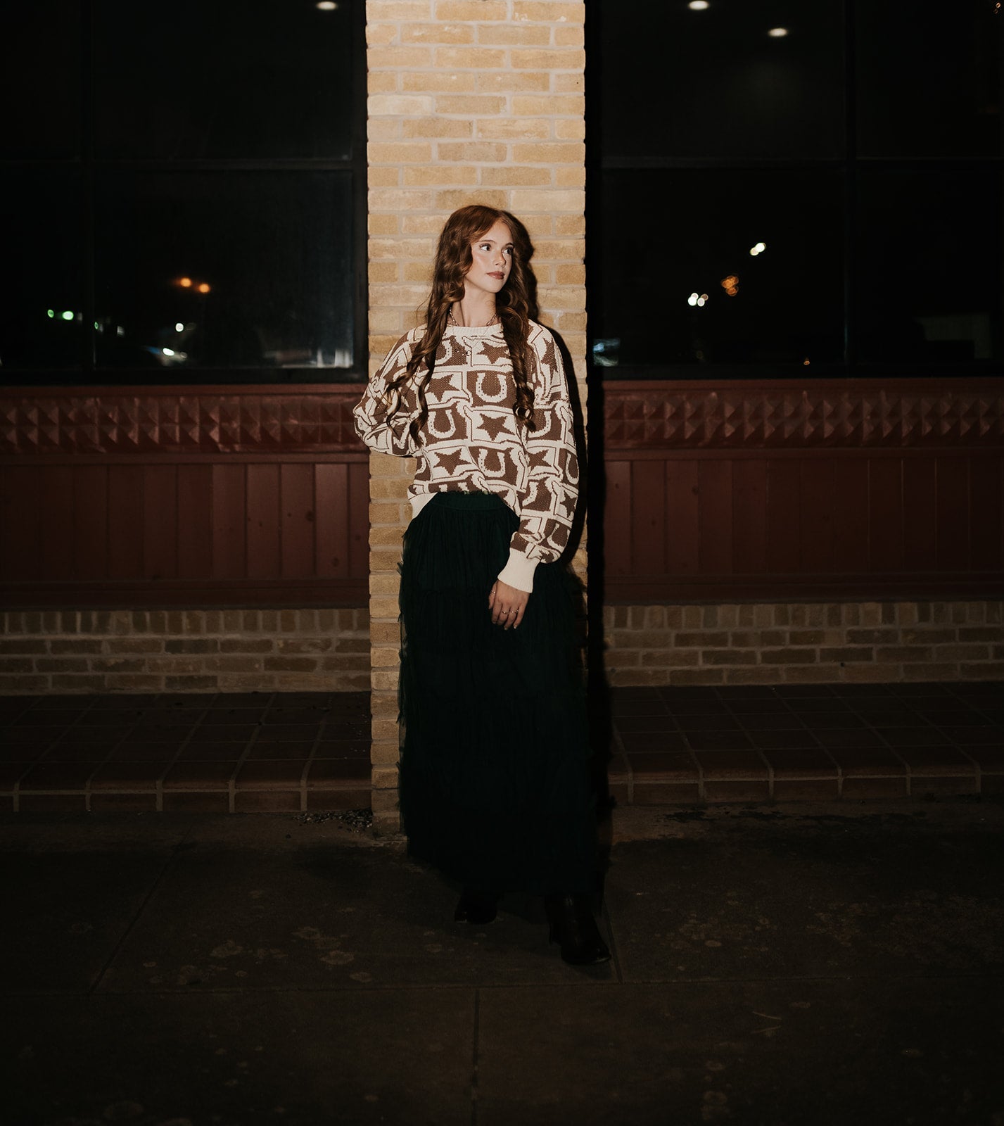 Hunter Green Frilled Tiered Mesh A - Line Midi Skirt MS20202 - Southern Soule Designs