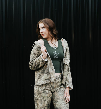 Hunter Green Rodeo Embroidered Tank BRT3277 - 7 - Southern Soule Designs