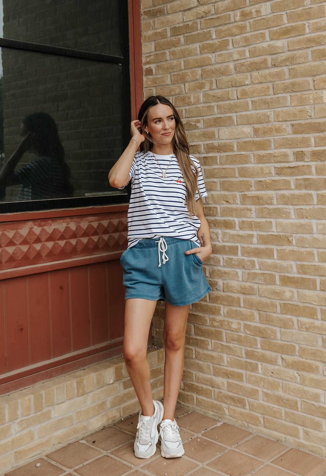 Hunter Knit Denim Short Calypso Blue Indigo ZS253389 - Southern Soule Designs