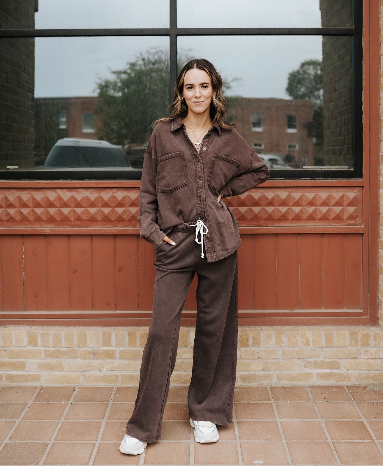 Hunter Knit Pant Chocolate Cherry ZP253872 - Southern Soule Designs