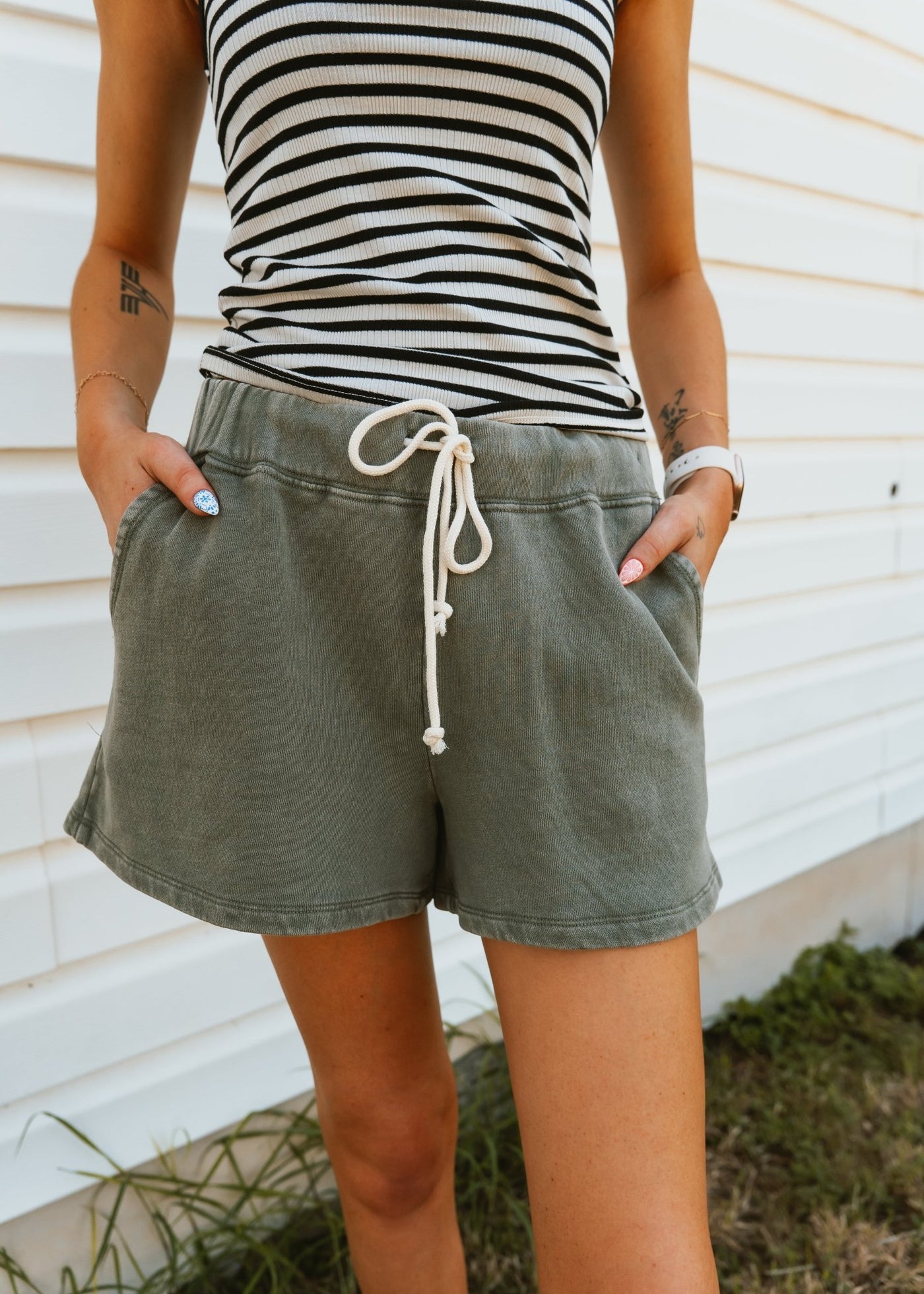 Hunter Knit Shorts Hunter Green ZS253441 - Southern Soule Designs