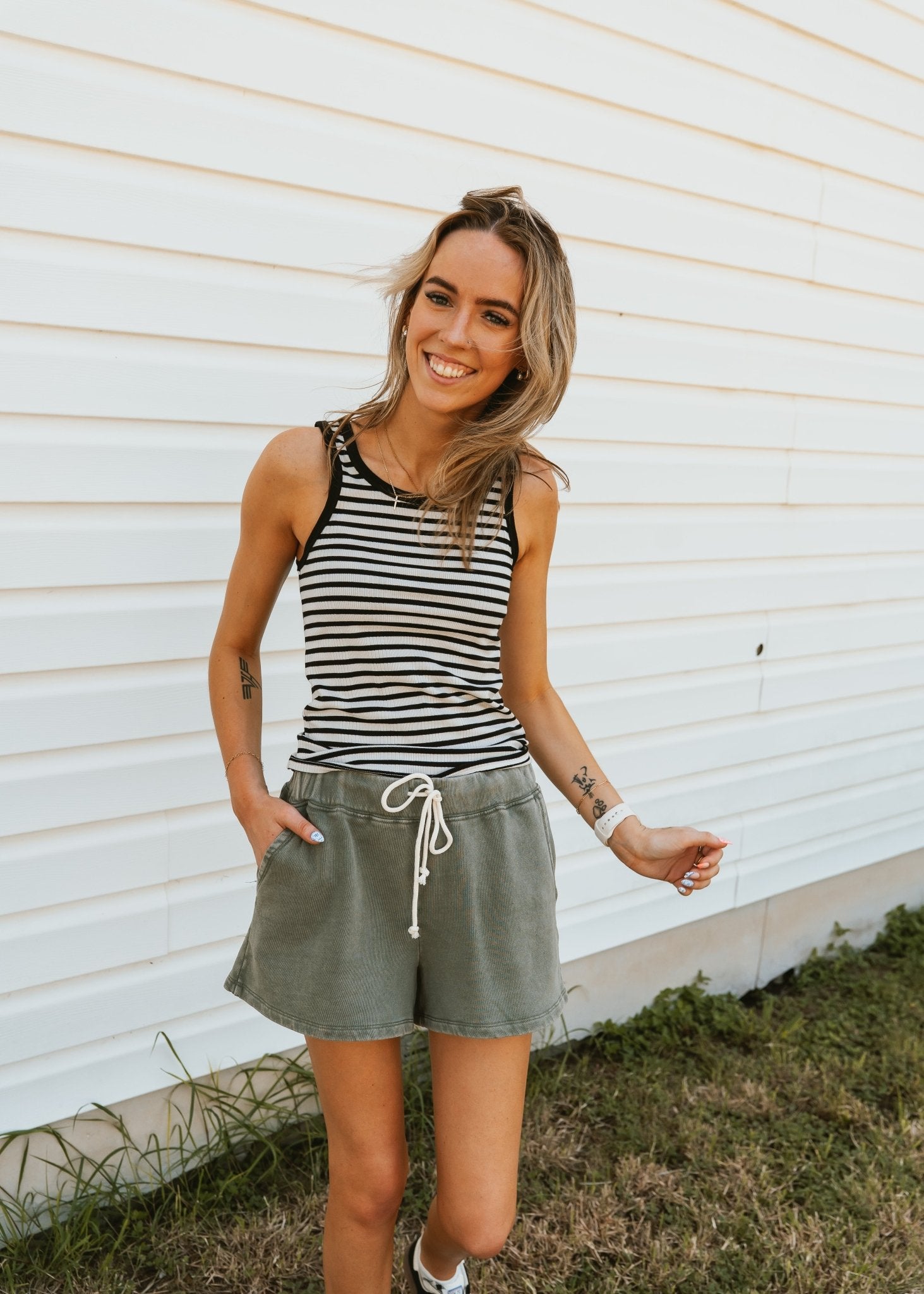 Hunter Knit Shorts Hunter Green ZS253441 - Southern Soule Designs