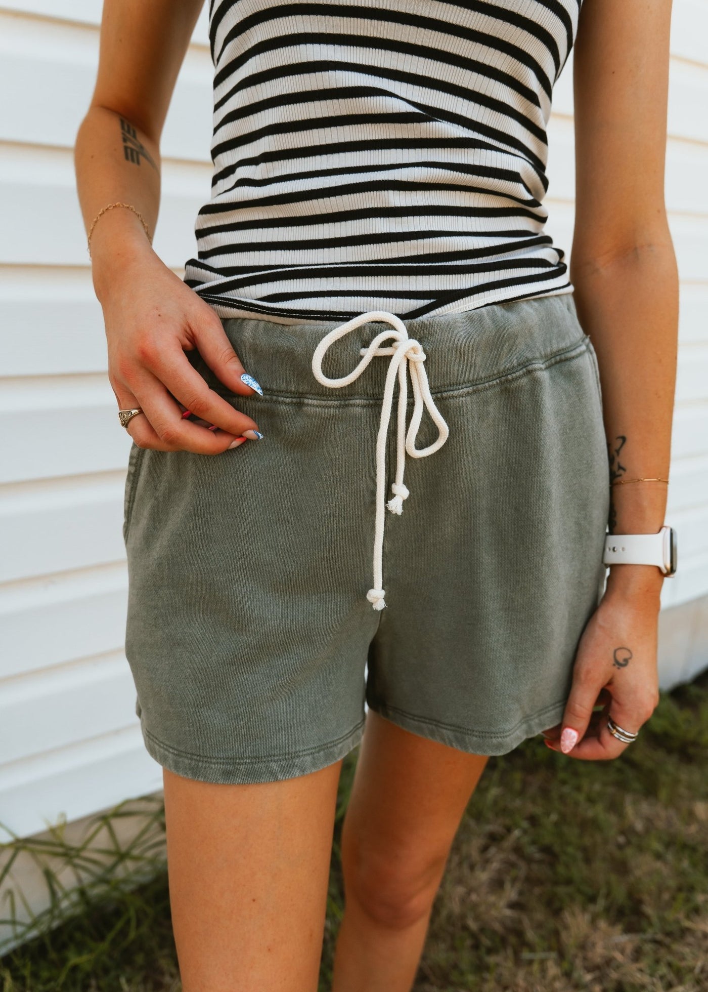 Hunter Knit Shorts Hunter Green ZS253441 - Southern Soule Designs