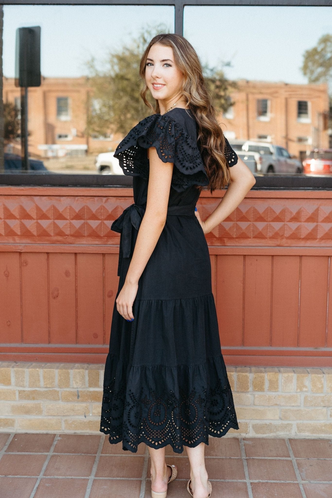 ILD3931 Blk Maxi Cotton Dress - Southern Soule Designs