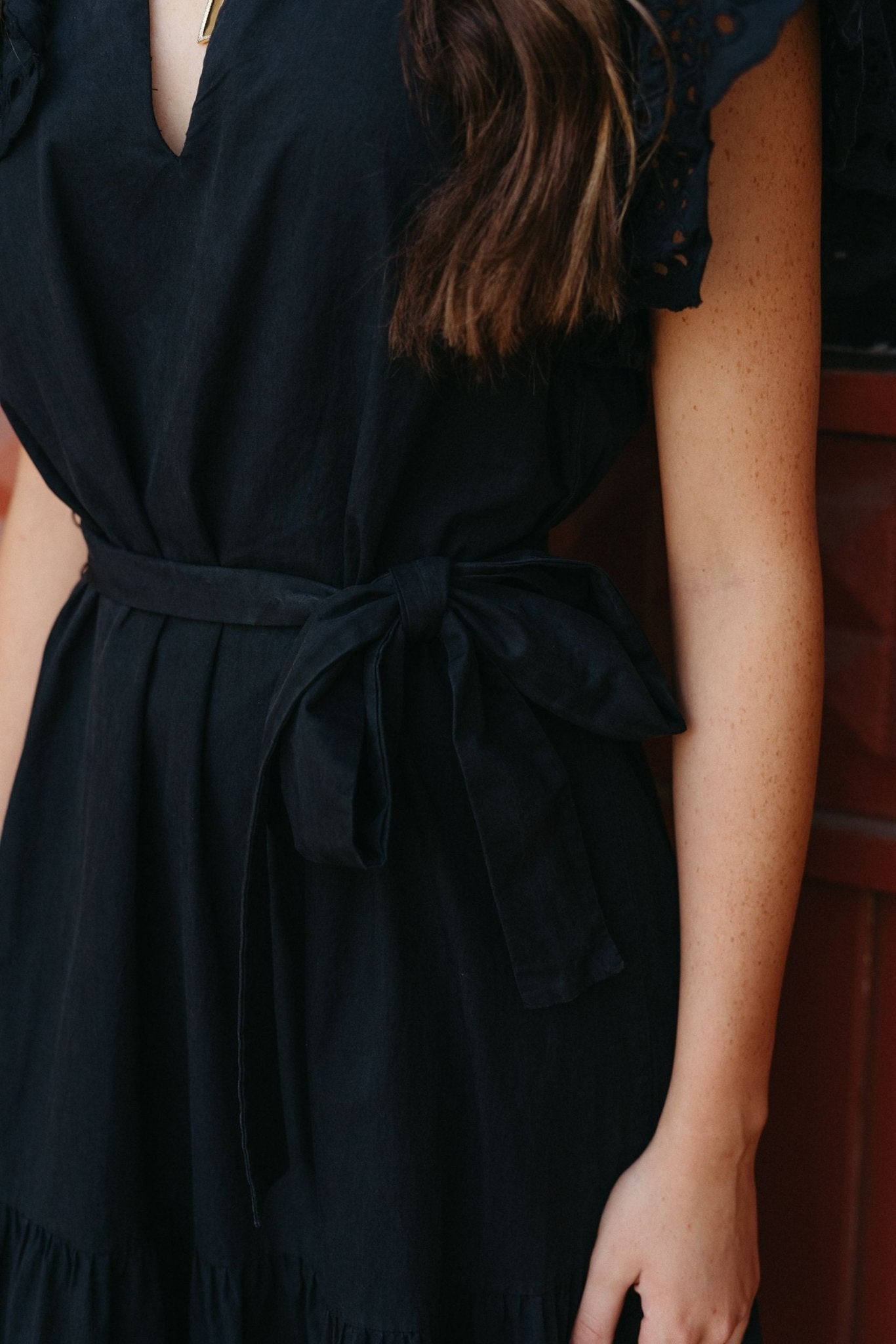 ILD3931 Blk Maxi Cotton Dress - Southern Soule Designs