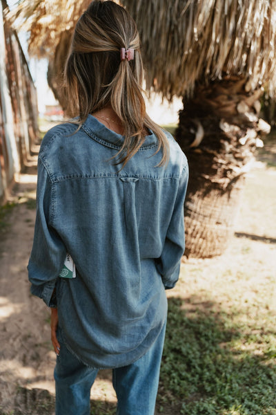 Independence Blue Galina Long Sleeve Shirt - Southern Soule Designs