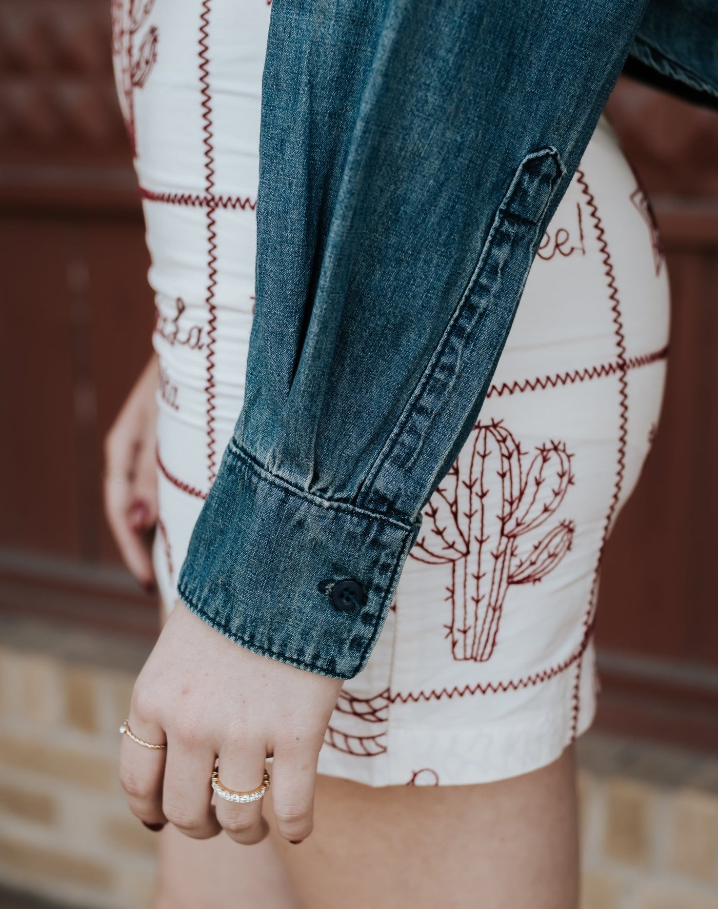 Indigo Blue Button Down Short Denim Shirt - Southern Soule Designs