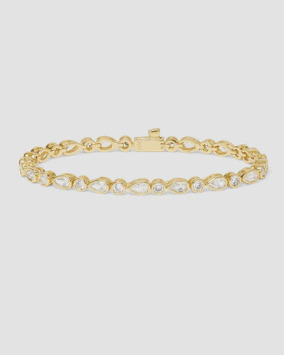 Isla Tennis Bracelet Gold/White - Southern Soule Designs