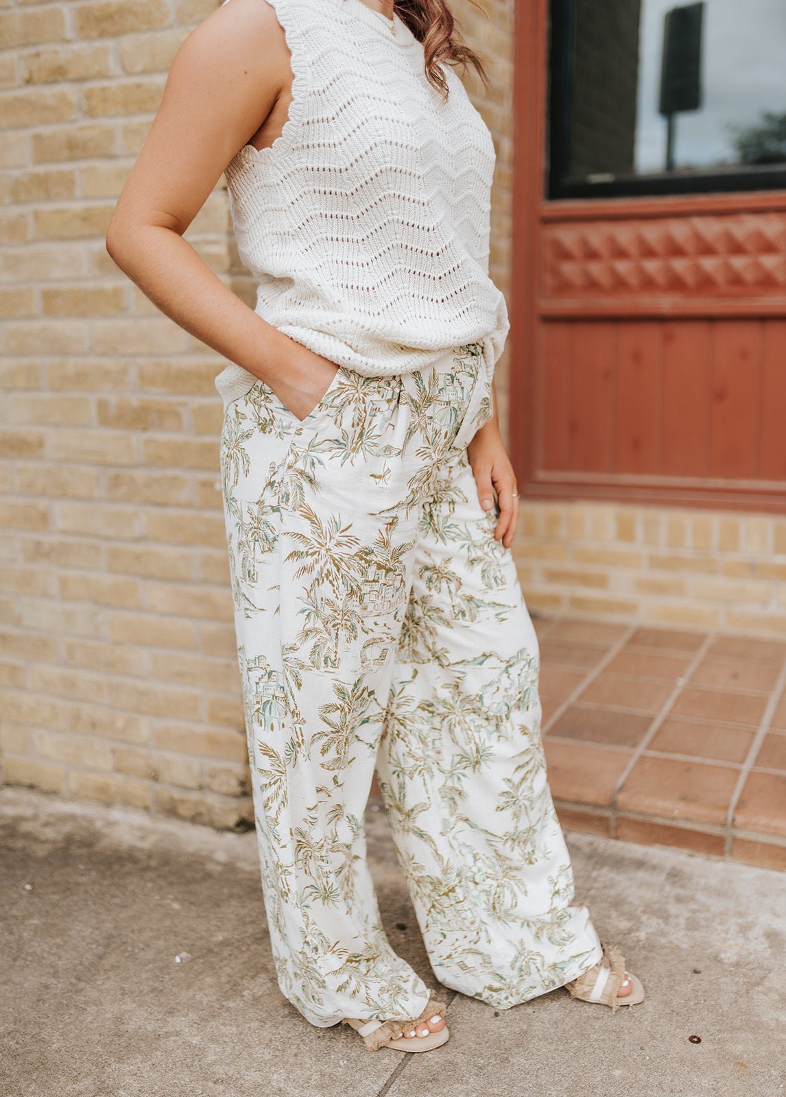 Island Coconut Overlook Tiki Tide Linen Pant ZP262682 - Southern Soule Designs