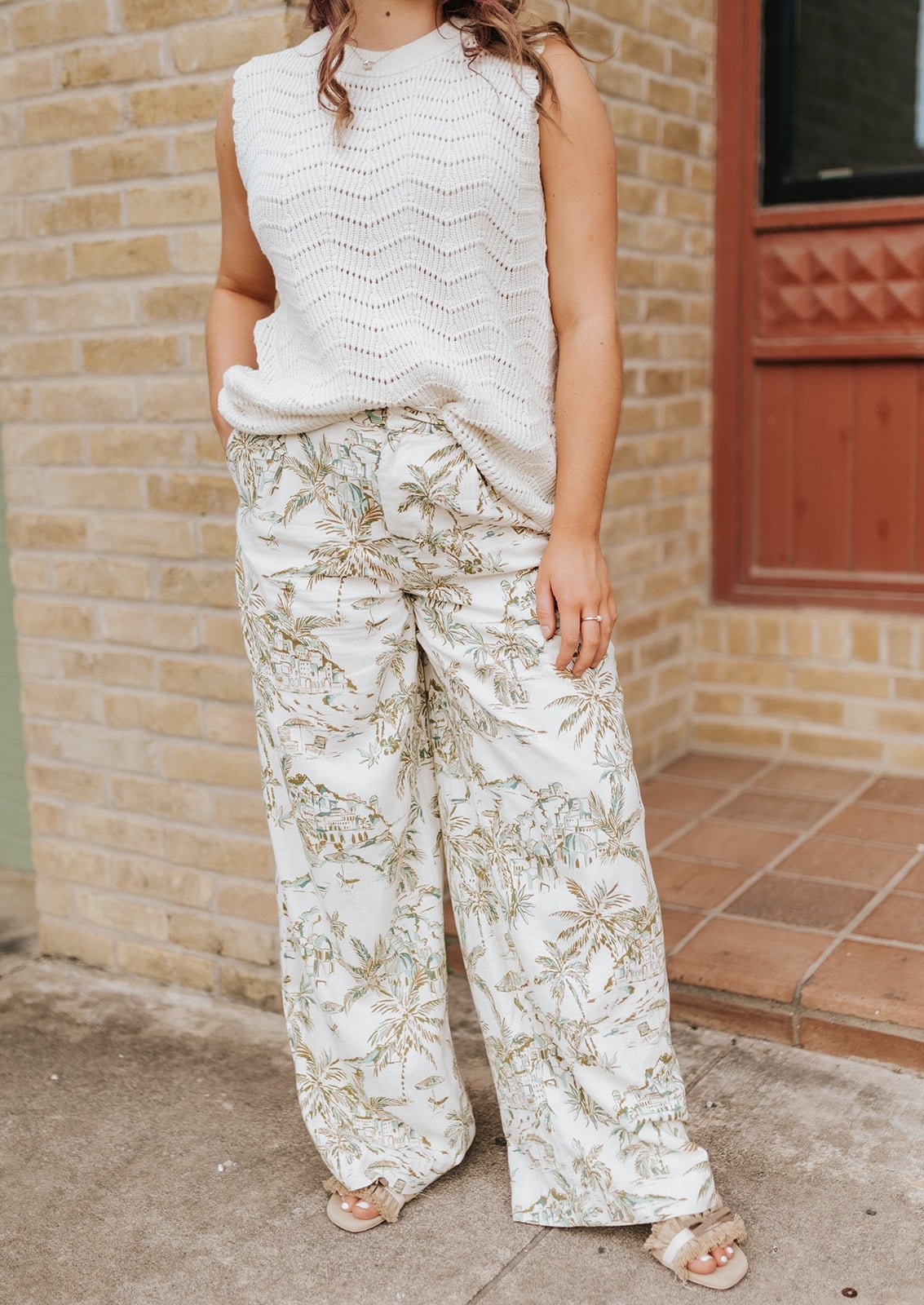 Island Coconut Overlook Tiki Tide Linen Pant ZP262682 - Southern Soule Designs