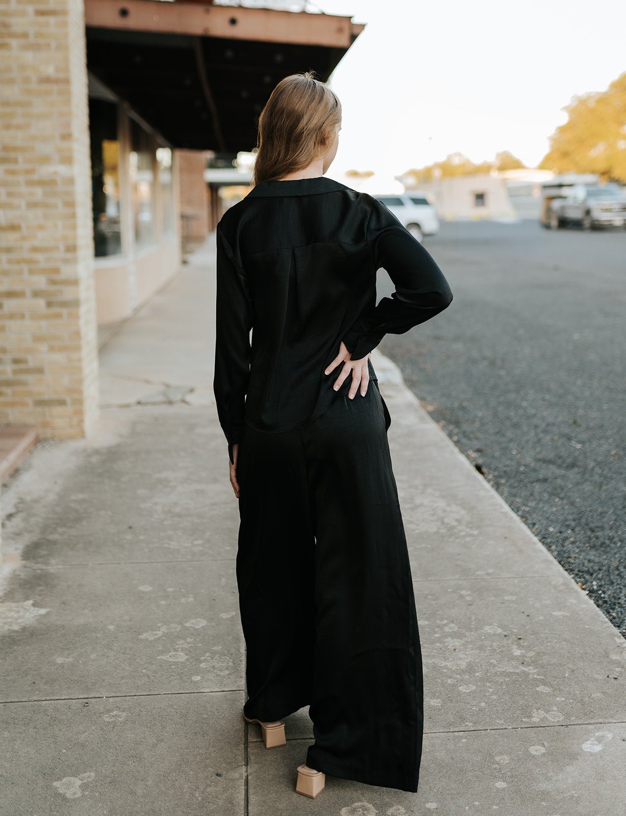 Isolde Satin Pant Black ZP254622 - Southern Soule Designs