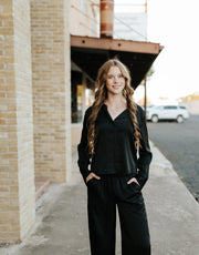 Isolde Satin Pant Black ZP254622 - Southern Soule Designs