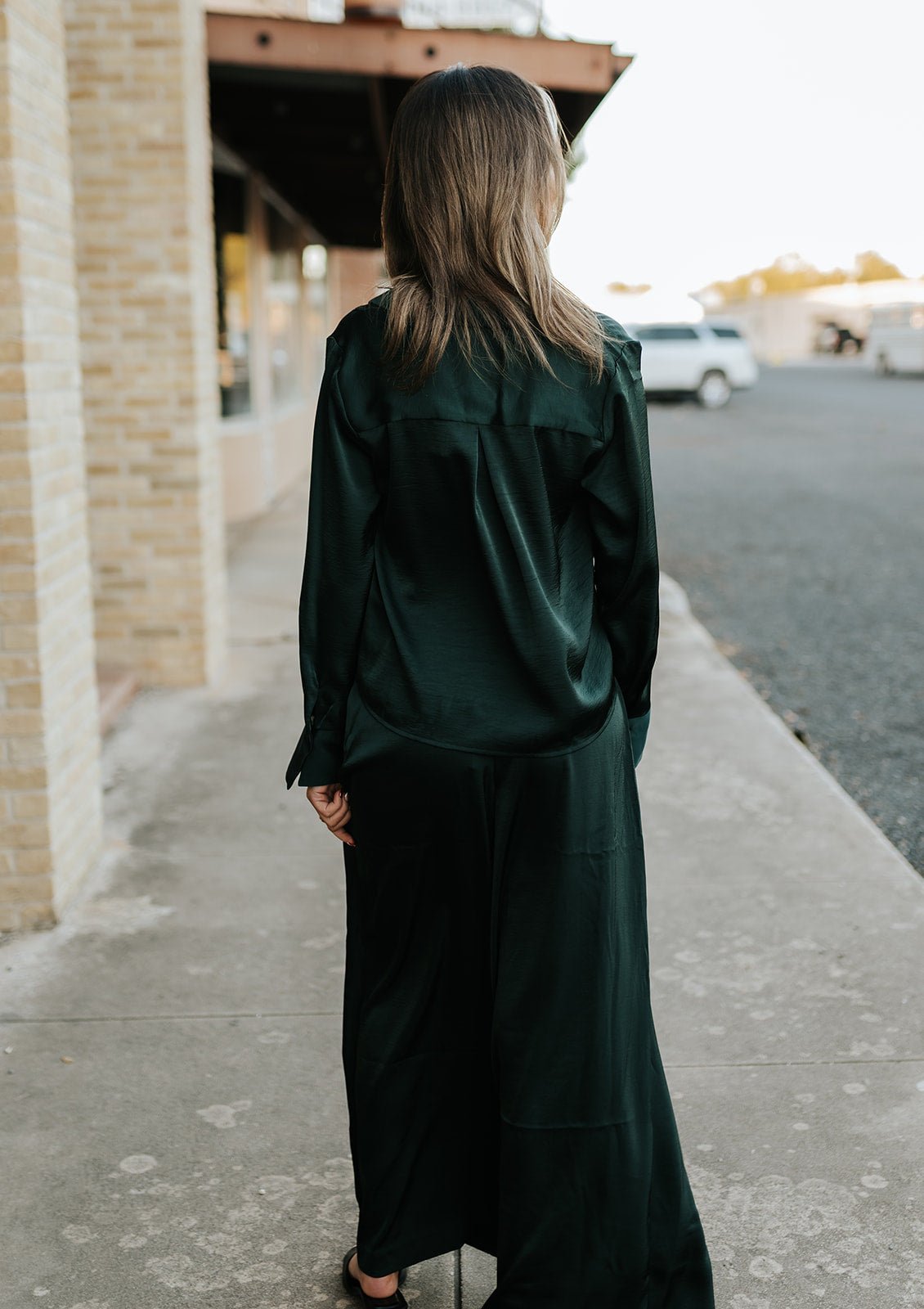 Isolde Satin Pant Garland Green ZP254622 - Southern Soule Designs