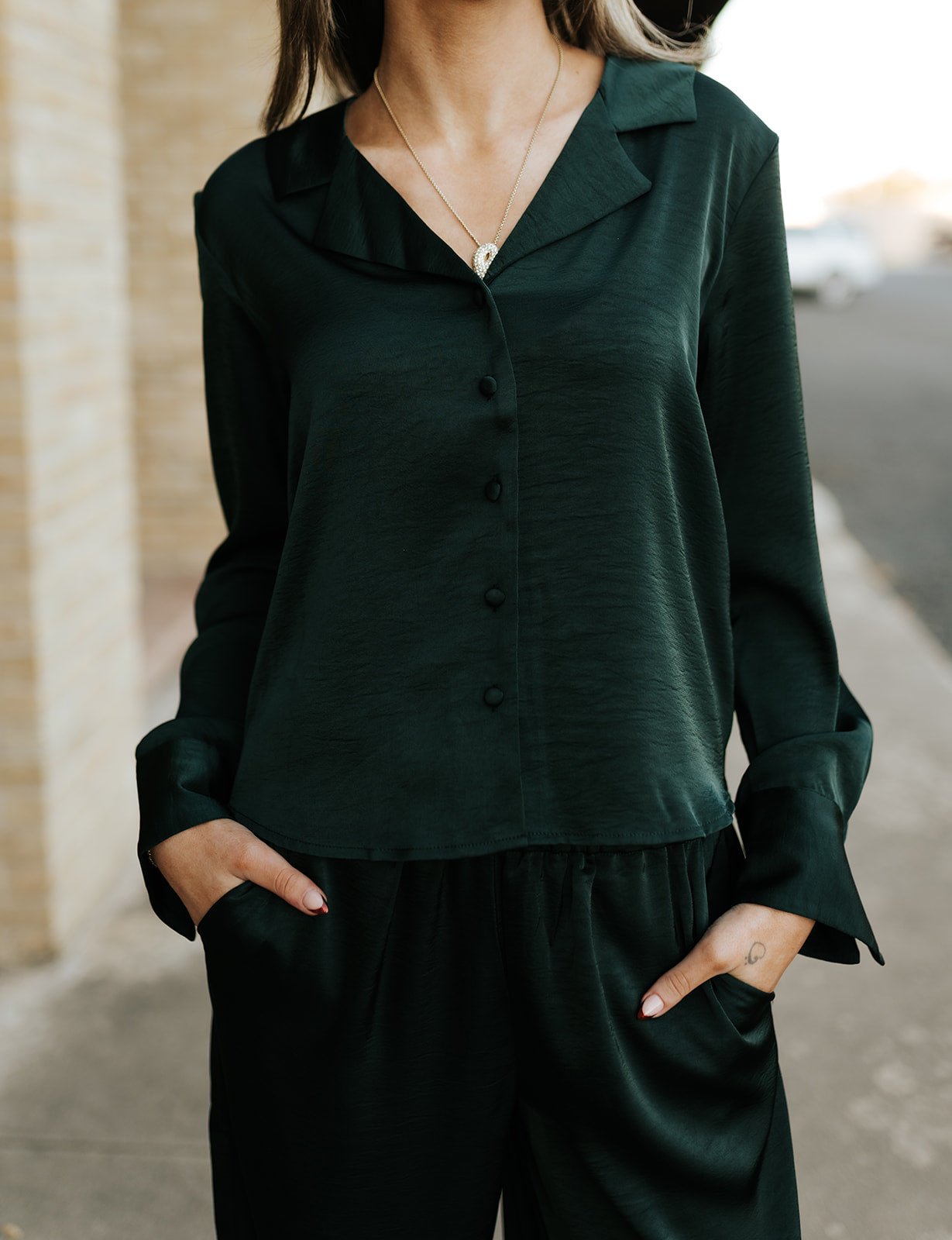 Isolde Satin Pant Garland Green ZP254622 - Southern Soule Designs