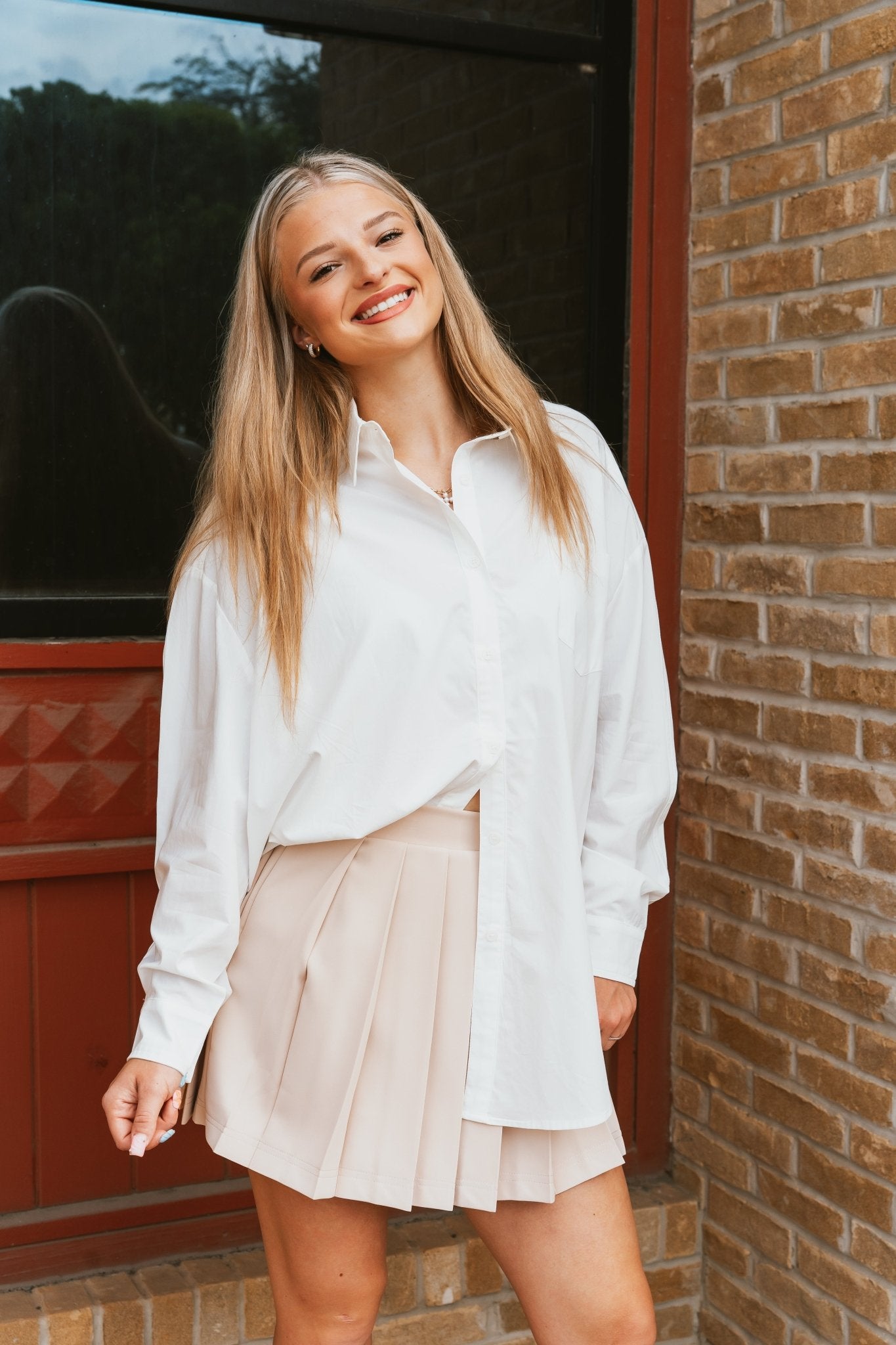 Ivory Button Down Poplin Shirt TBT13918 - Southern Soule Designs