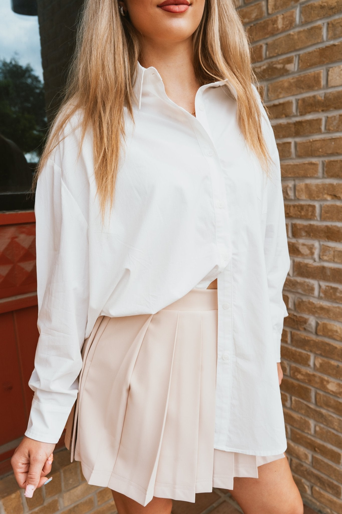 Ivory Button Down Poplin Shirt TBT13918 - Southern Soule Designs