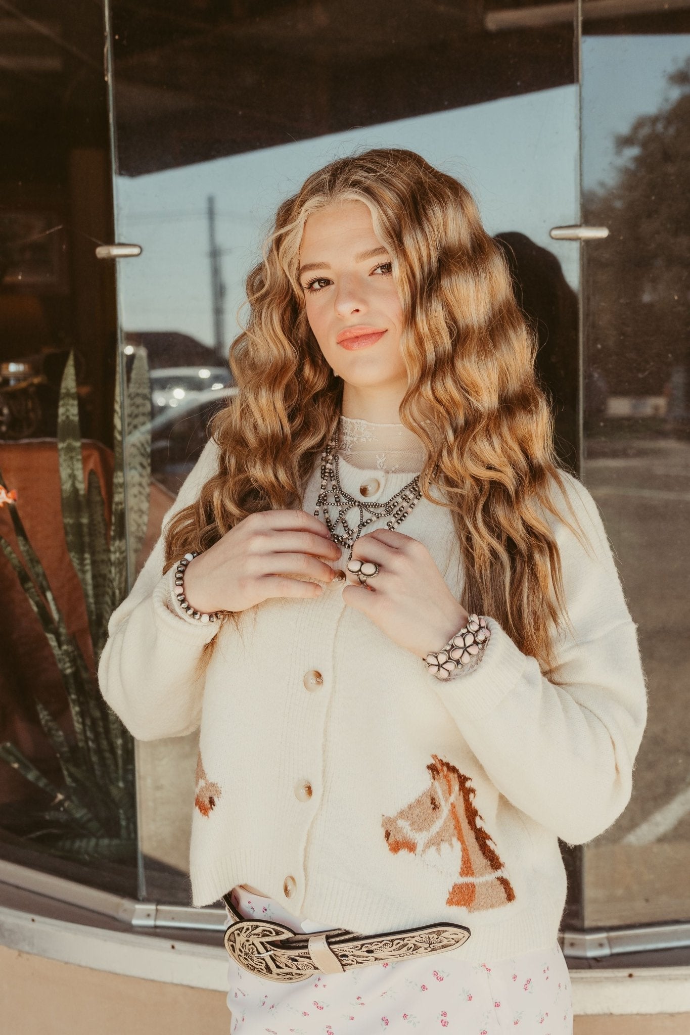 Ivory Equestrian Dream Cardigan 266 - 1786 - Southern Soule Designs