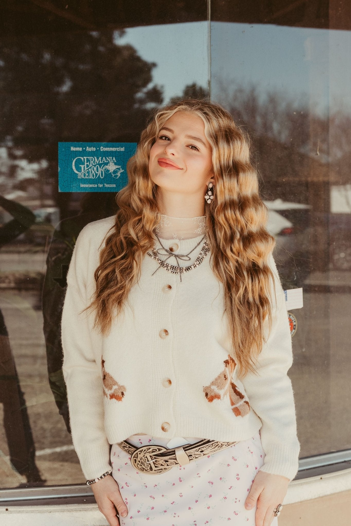 Ivory Equestrian Dream Cardigan 266 - 1786 - Southern Soule Designs