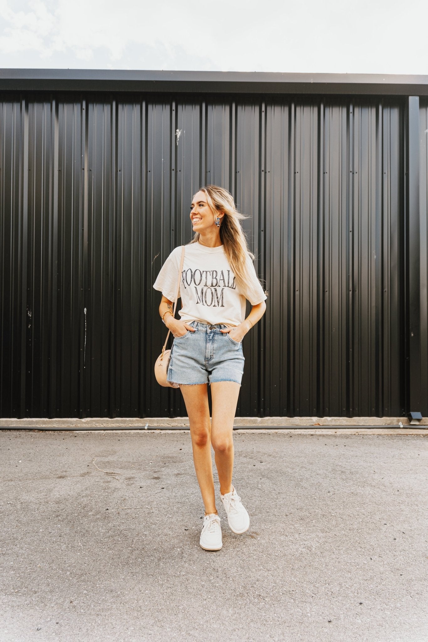 Ivory Football Mom Tee - Southern Soule Designs