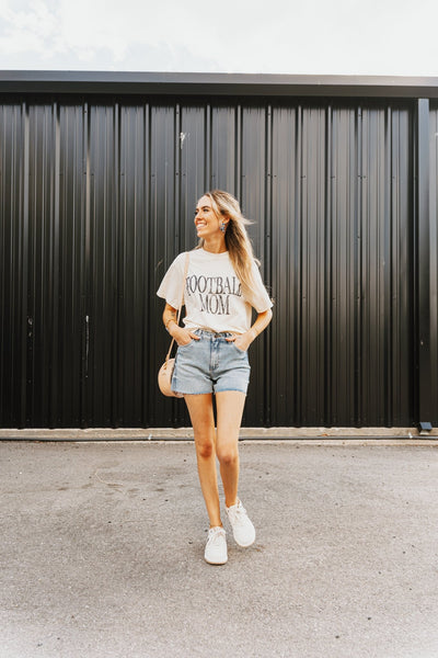 Ivory Football Mom Tee - Southern Soule Designs