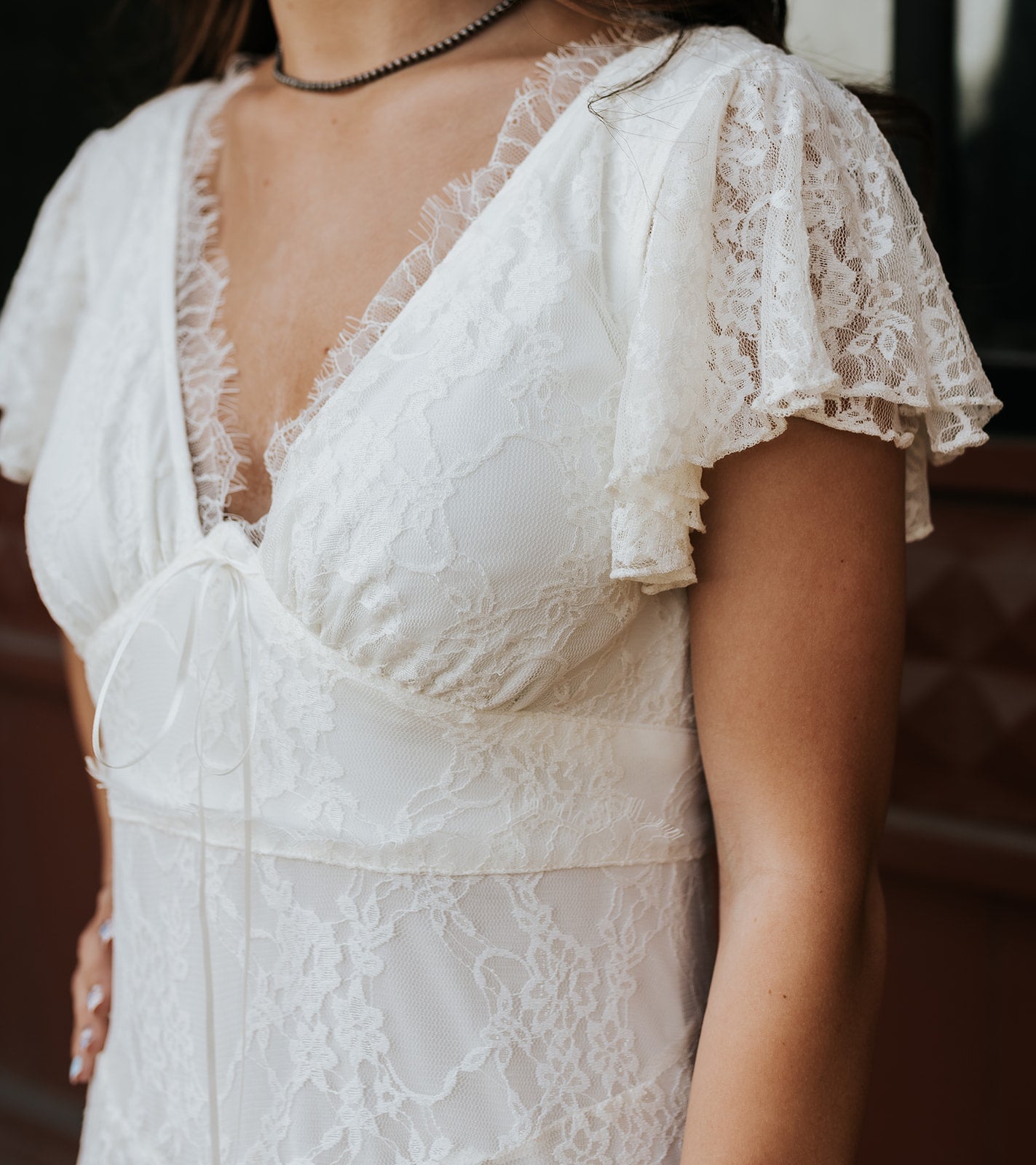 Ivory Lace Ruffle Maxi Dress BD6182 - Southern Soule Designs