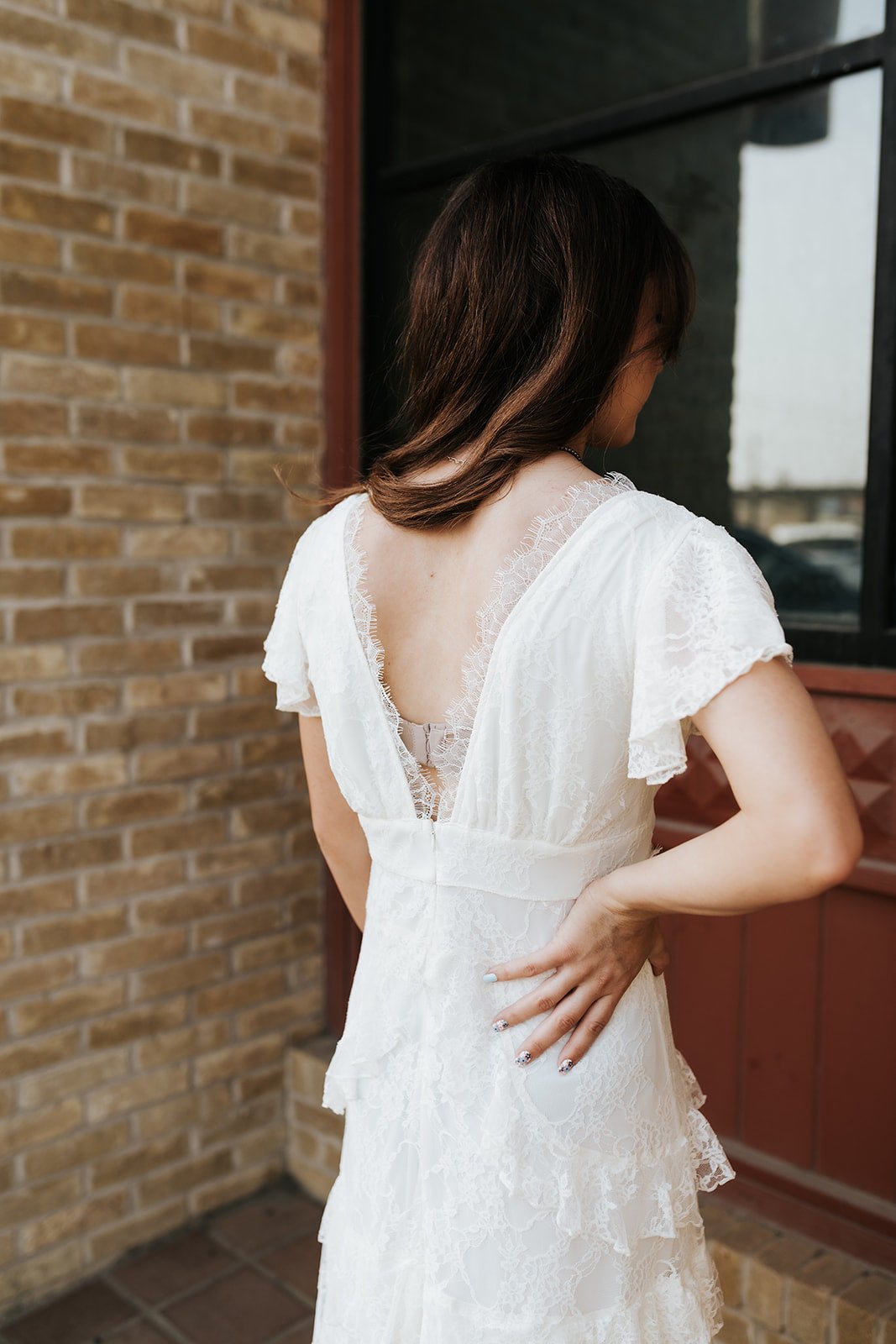 Ivory Lace Ruffle Maxi Dress BD6182 - Southern Soule Designs