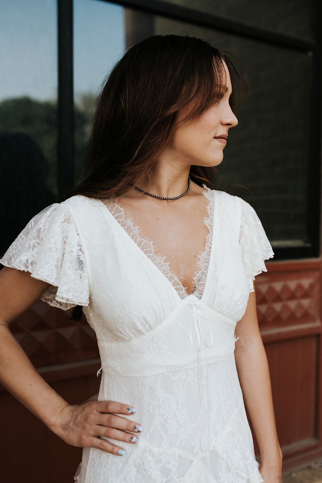 Ivory Lace Ruffle Maxi Dress BD6182 - Southern Soule Designs