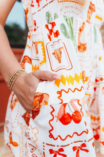 Ivory Multi Western Print Romper BP6738 - Southern Soule Designs