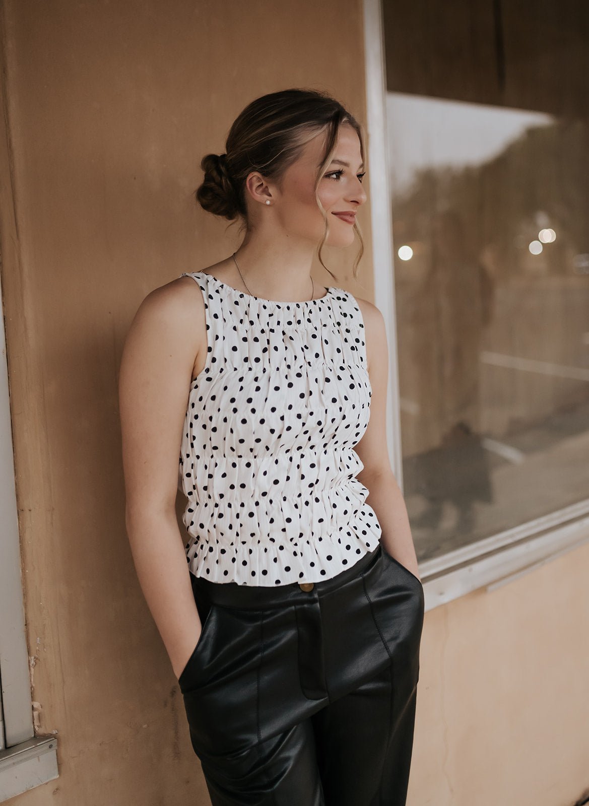 Ivory Naomi Smocked Tank PCT395 - 1 - Southern Soule Designs