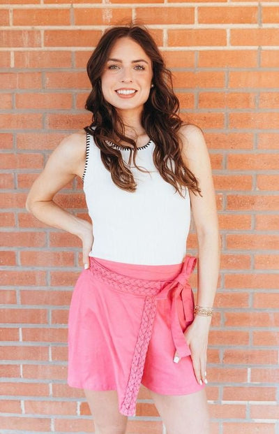 Ivory Ribbed Knit Sleeveless Top T26283 - Southern Soule Designs