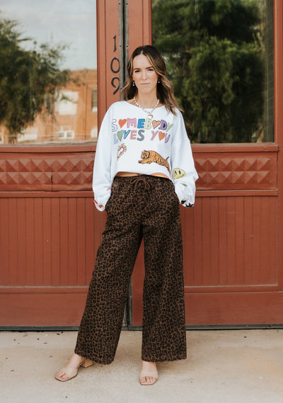 Ivory Somebody Loves You Graphic Sweatshirt - Southern Soule Designs