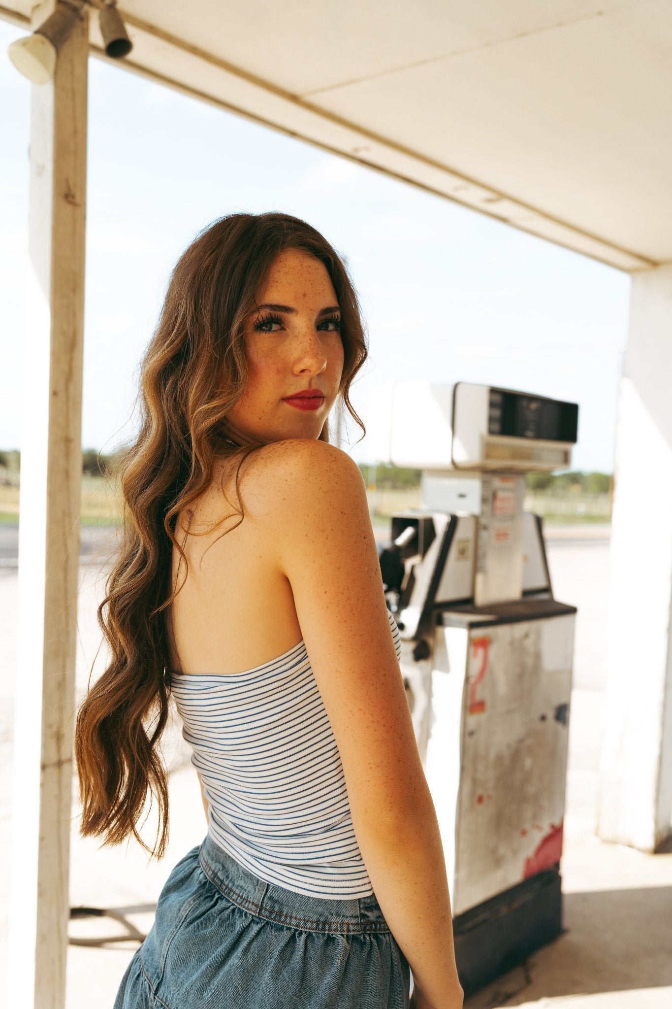 Ivory/Blue Stars and Stripes Tube Top BMT7755 - Southern Soule Designs