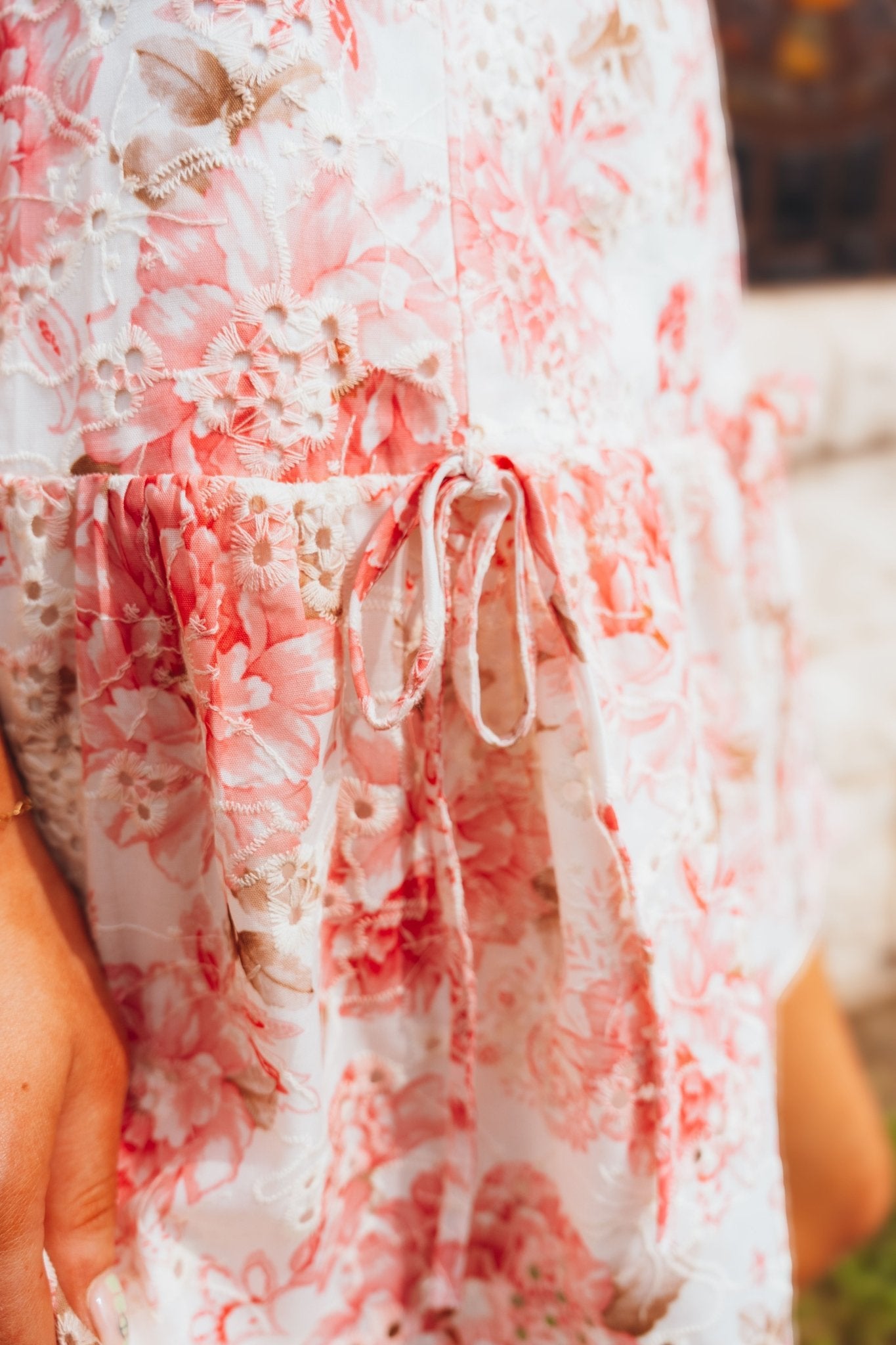 Ivory/Pink Floral Print Sleeveless Mini Dress JD8108 - 1 - Southern Soule Designs