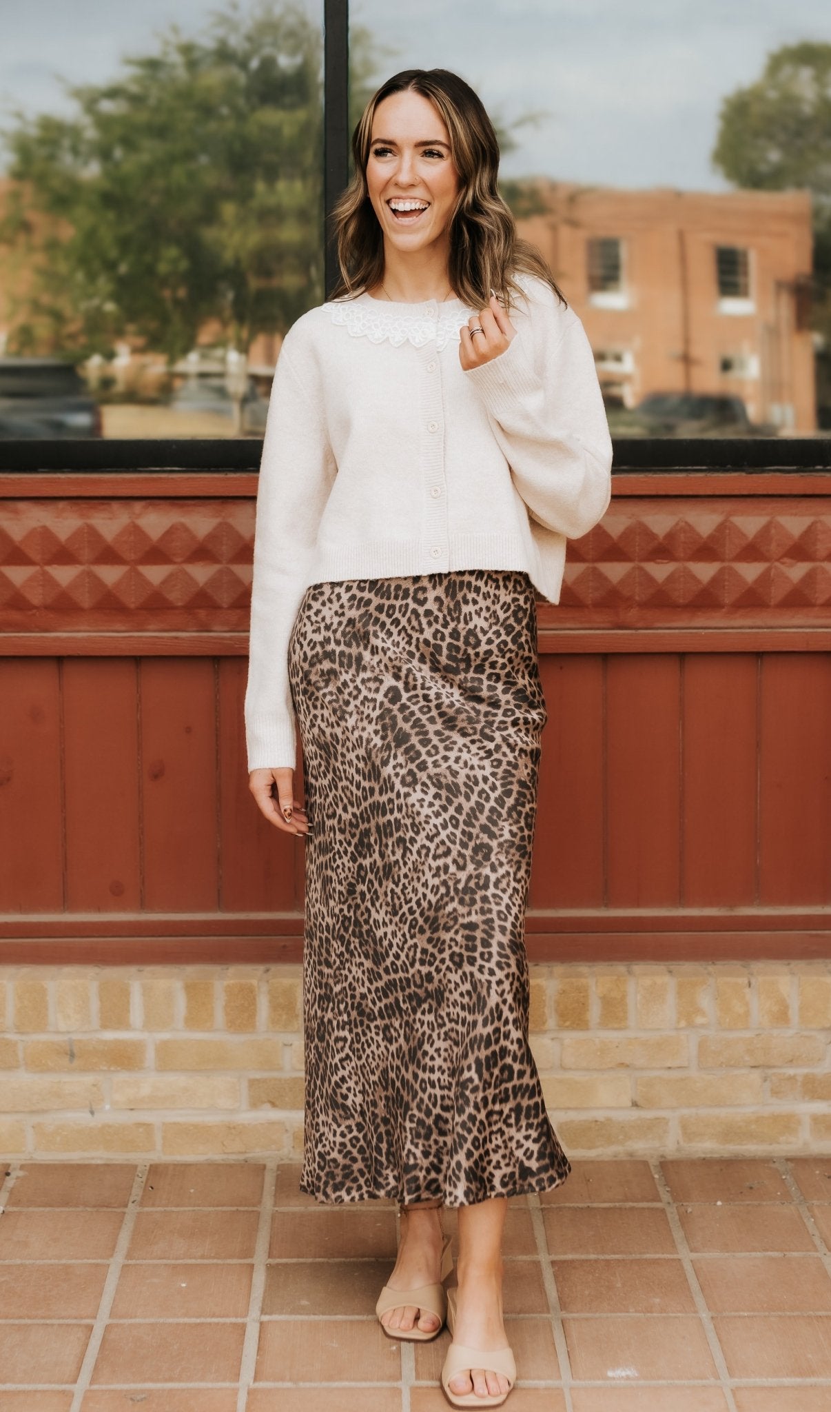 Izabel Leopard Skirt Desert Tan ZK253233 - Southern Soule Designs