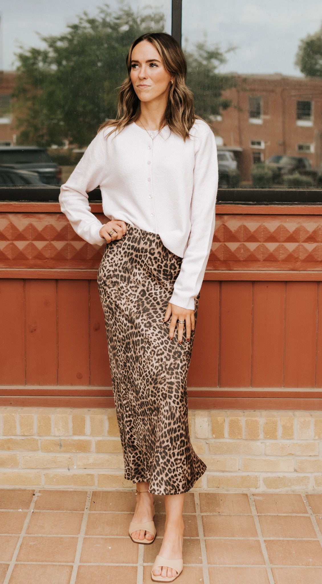 Izabel Leopard Skirt Desert Tan ZK253233 - Southern Soule Designs