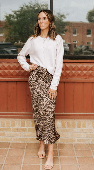 Izabel Leopard Skirt Desert Tan ZK253233 - Southern Soule Designs