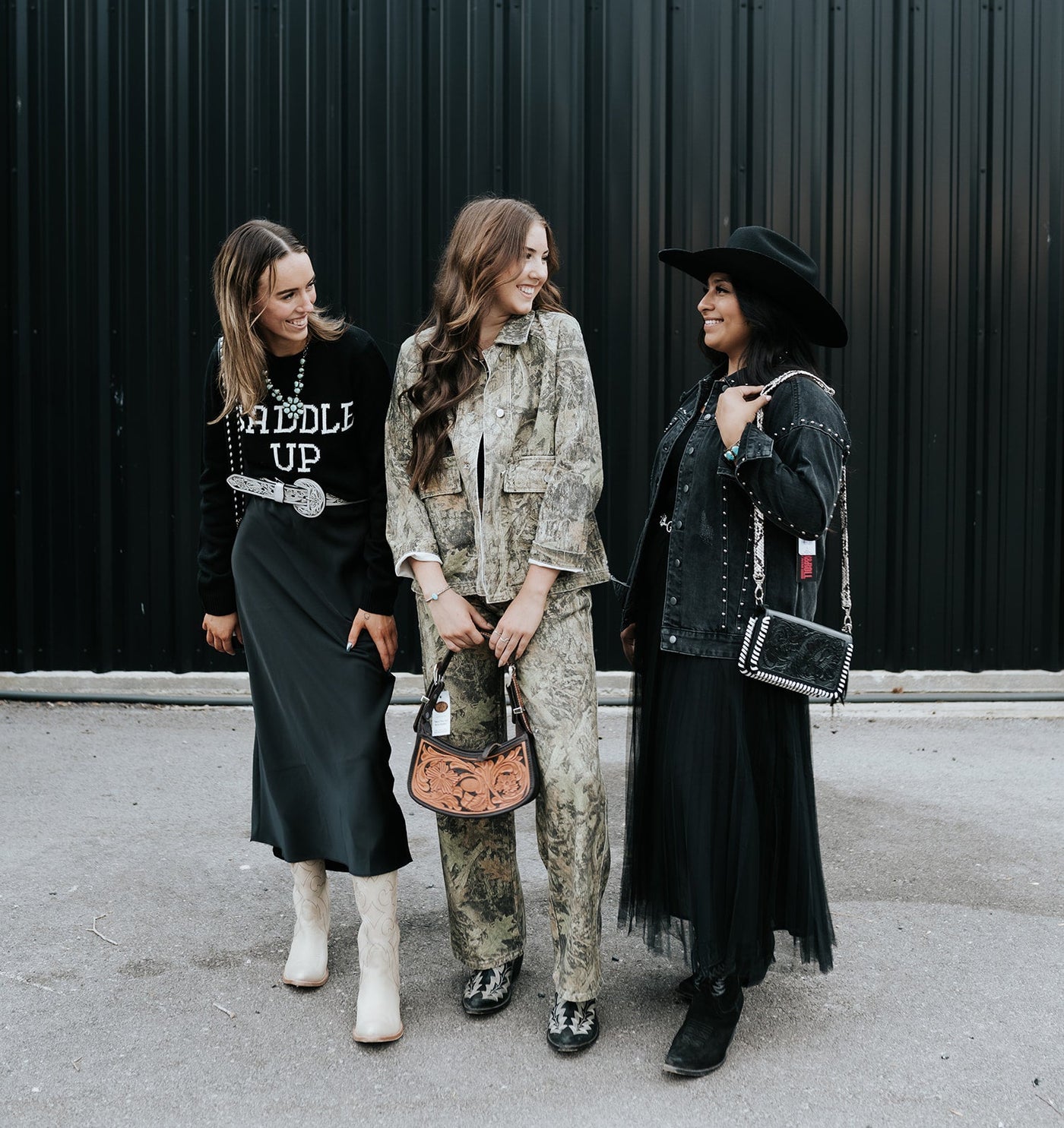 Izabel Luxe Satin Skirt Black ZK253219 - Southern Soule Designs