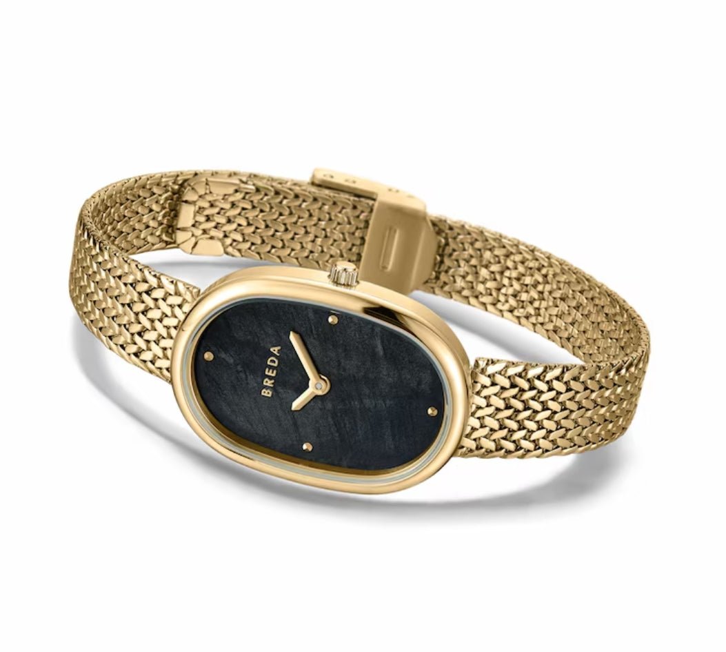 Jane Tethered Gold/Blk Mesh Watch 23MM 1741r - Southern Soule Designs