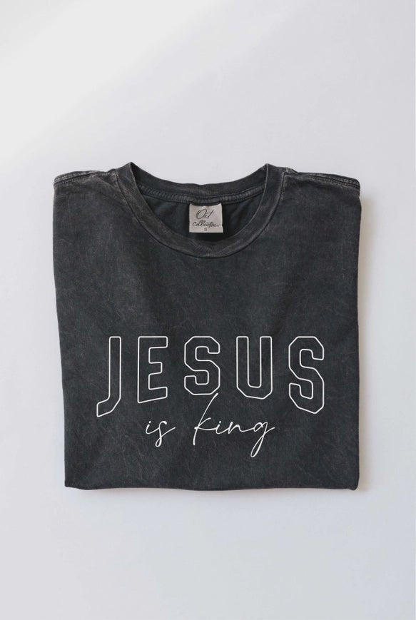 Jesus is King Tee - Mineral - Southern Soule Designs