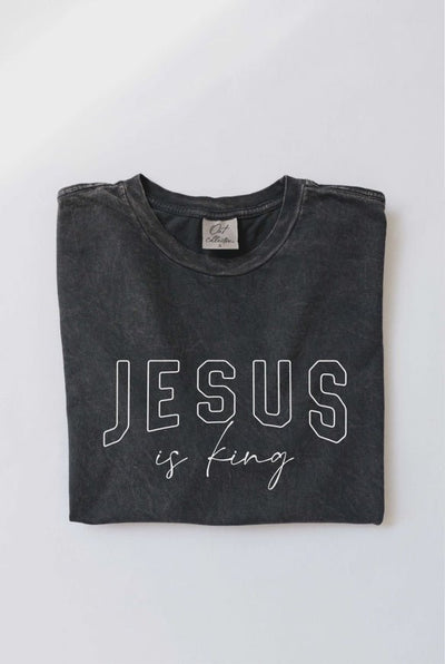 Jesus is King Tee - Mineral - Southern Soule Designs