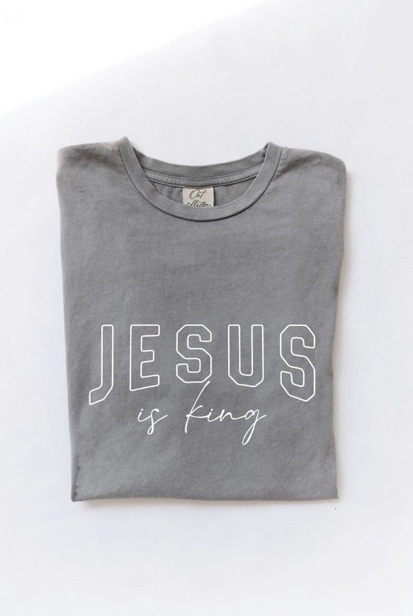 Jesus is King Tee - Storm - Southern Soule Designs