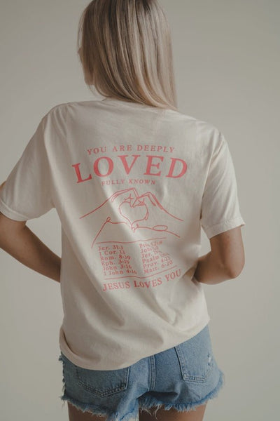 Jesus Loves you Cream/Pink Tee - Southern Soule Designs