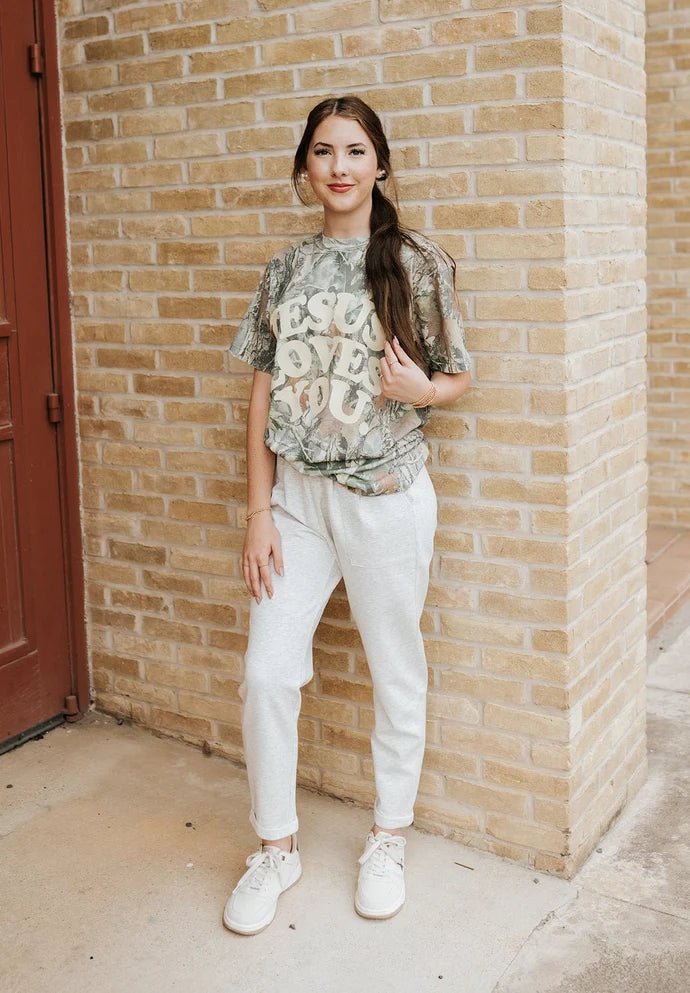 Jesus Loves You Heavyweight Camo Tee - Southern Soule Designs
